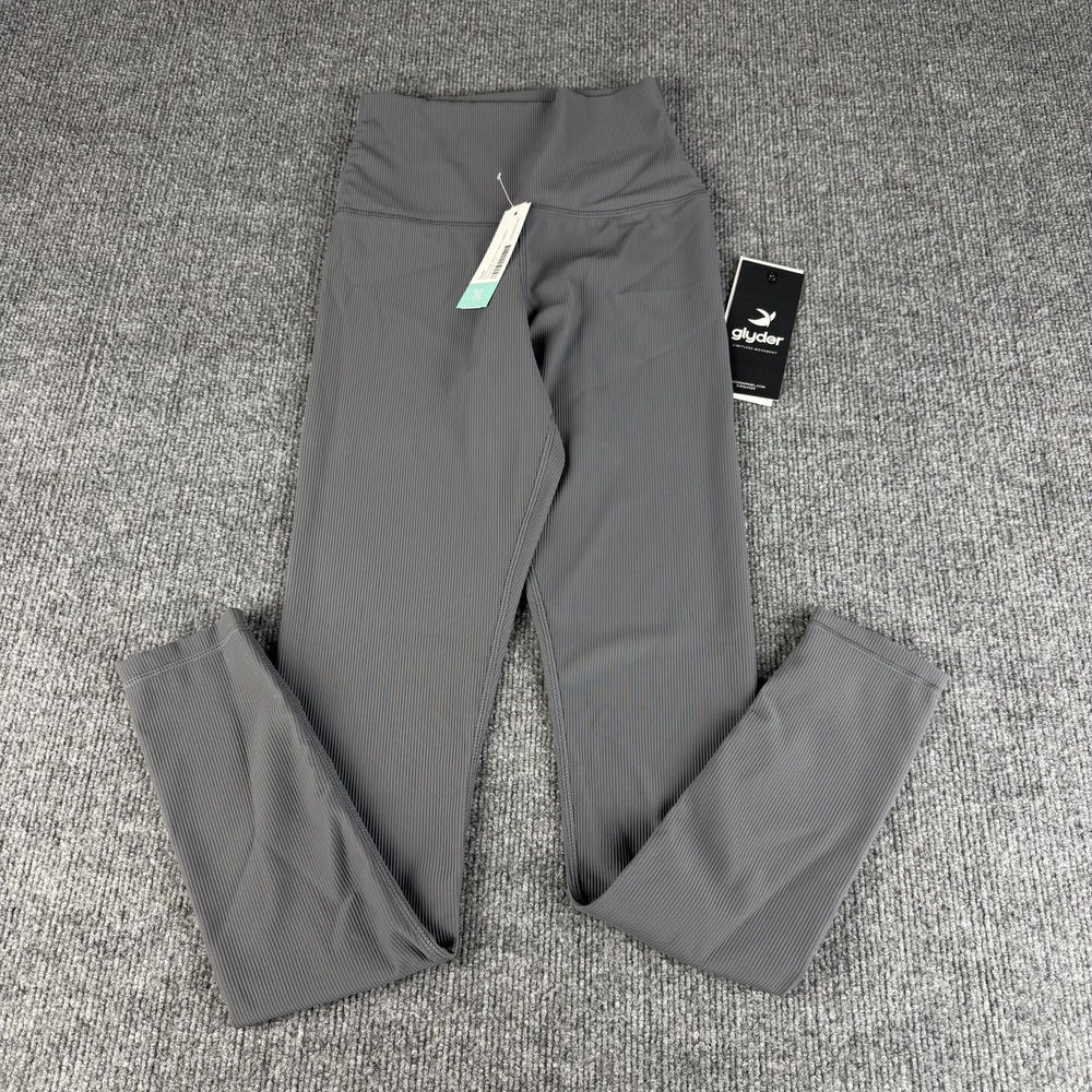 Glyder Leggings Womens Small Gray Extra High Waist Ankle Ribbed FORMAONE Yoga